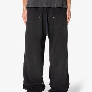 mnml West Double Knee Sweatpants - Washed Black Size LWashed Black / L